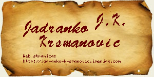 Jadranko Krsmanović vizit kartica